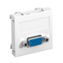 Multimedia support, VGA socket with screw connection 45x45mm, PC, Pure white, 9010