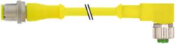 M12 male 0° / M12 female 90° A-cod. AIDA PUR 5x0.34 ye 10m
