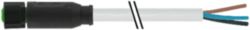 M8 female 0° A-cod. with cable Lite PVC 4x0.25 gy UL/CSA 5m