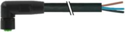 M8 female 90° A-cod. with cable Lite PVC 4x0.25 bk UL/CSA 5m