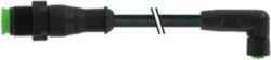 M12 male 0° / M8 female 90° A-cod. Lite PVC 4x0.25 bk UL/CSA 2m