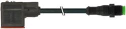 M12 male 0° Lite / MSUD valve plug A-18mm PUR 3x0.75 bk +drag ch. 2m