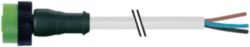MQ12 female 0° A-cod. with cable PUR 3x0.34 gy UL/CSA+drag ch. 15m