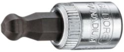 Dopsleutel-schroevendraaier 1/4" kogelkop binnenzeskant 5 mm