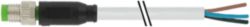 M8 male 0° A-cod. with cable PVC 4x0.25 gy UL/CSA 50m