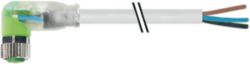 M8 female 90° A-cod. with cable LED PUR 4x0.25 gy 10m