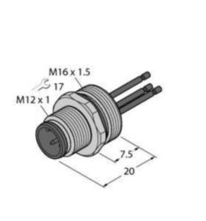 toebehoren voor actuator-/sensorleidingen, flensconnector met draad, f