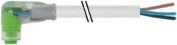 M8 female 90° A-cod. snap-in with cable LED PUR 3x0.25 gy 3m