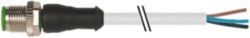 M12 male 0° A-cod. with cable PVC 4x0.34 gy UL/CSA 0.3m