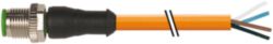 M12 male 0° A-cod. with cable PUR 4x0.34 or UL/CSA+robot+drag ch. 0.6m