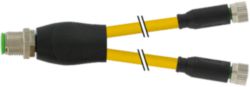 M12 Y-distributor / M8 female 0° PUR 3x0.25 ye UL/CSA+drag chain 0.3m