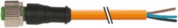 M12 female 0° A-cod. with cable PUR 5x0.34 or UL/CSA+robot+drag ch. 1m