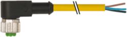M12 female 90° A-cod. with cable PUR 3x0.34 ye  5m