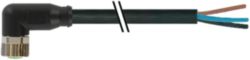 M8 female 90° A-cod. with cable PUR 3x0.25 bk UL/CSA+drag ch. 0.5m