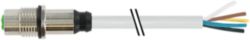M12 female recept. A-cod. rear PVC 5x0.34 gy UL/CSA 10.0m