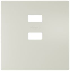 DELTA style cover plate for double USB charger vertical, titanium white