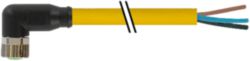 M8 female 90° A-cod. with cable PVC 3x0.25 ye UL/CSA 0.5m