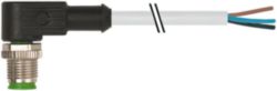 M12 female 0° B-cod. with cable PUR 3x0.34 gy UL/CSA+drag ch. 10m