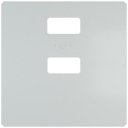 DELTA style cover plate for double USB charger vertical, aluminum metallic