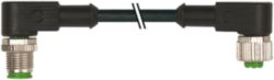 M12 male 90° / M12 female 90° A-cod. PUR 4x0.34 bk 7.5m