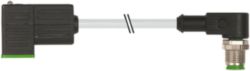 M12 male 90° A-cod. / MSUD valve plug CI-9.4mm PUR 3x0.75 gy UL/CSA+ro