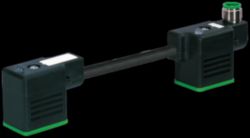 M12 male on top A-cod. / MSUD double valve B-10mm PVC 3x0.75 bk 0m