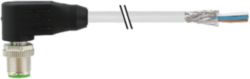 M12 male 90° A-cod. with cable PUR 4x0.34 shielded gy+drag-ch 10m