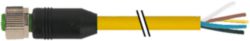 M12 female 0° with cable TPE 8x22AWG ye UL/CSA. ITC/PLTC 20m