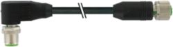 M12 male 90° / M12 female 0° A-cod. shielded PVC 0.7m
