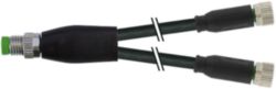 Y-distributor M8 male / M8 female 0° A-cod. PUR 3x0.25 bk 0,6m
