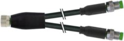 Y-Distributor M8 female / M8 male 0° A-cod. PUR 3x0.25 bk 0.6m