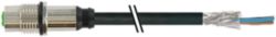 M12 Power female recept. S-cod. rear PUR 4x1.5 bk UL/CSA+drag ch. 3m