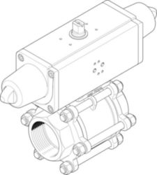 VZBA-3"-GG-63-T-22-F0710-V4V4T-PS180-R-9 ball valve actuator unit