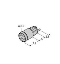 M8 x 1 / Ø 8 mm connector, inbouwstekker Ø 8 mm, klikbaar
