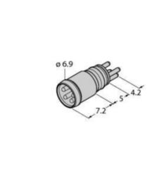 M8 x 1 / Ø 8 mm connector, inbouwstekker Ø 8 mm, klikbaar