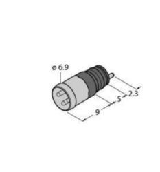 M8 x 1 / Ø 8 mm connector, inbouwstekker Ø 8 mm, klikbaar