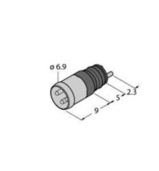 M8 x 1 / Ø 8 mm connector, inbouwstekker Ø 8 mm, klikbaar