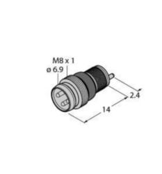M8 x 1 / Ø 8 mm connector, Inbouwstekker Ø 8 mm / M8x1, schroef-/klikb