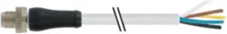 M12 Power male 0° L-cod. with cable PUR 5x2.5 bk UL/CSA+drag ch. 7.5m
