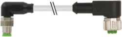M8 male 90° / M12 female 90° A-cod. PVC 3x0.25 gy UL/CSA 1.5m