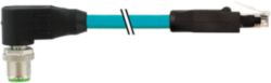 M12 male 90° X-cod. 135° / RJ45 male 0° sh. TPE  SF/UTP CAT6a bu 15m