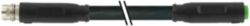 M8 male 0° / M8 female 0° A-cod. snap-in PVC 3x0.25 bk UL/CSA 1m