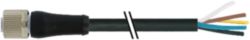 M12 Power female 0° L-cod. with cable PUR 5x1.5 bk UL/CSA+drag ch. 22m