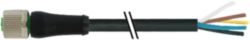 M12 Power female 0° S-cod. with cable PUR 4x1.5 bk UL/CSA+drag ch. 35m