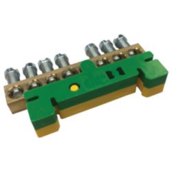 Earthing and Neutral Busbar with Green/Yellow DIN Rail Clip, 7 Connect