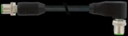 M12 male 0°/M12 male 90° Y-cod. PUR AWG20/26 shielded bk+drag-ch 0.5m
