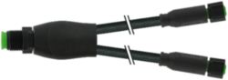 Y-Distributor M12 male / M8 female 0° Lite PVC 3x0.25 bk UL/CSA 0.3m
