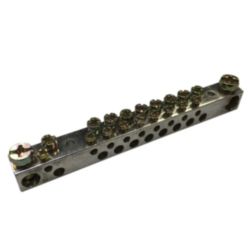 Dubbele aarding en neutraal busbar, vertind aluminium, 20 aansl.