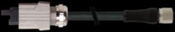 M12 Power female 0° L-cod. / Push Pull Power AIDA PUR 4x1.5 bk 3m