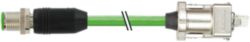 M12 male 0° A/Drive Cliq IP67 PUR 0.20+0.38 shielded gn+dragch 3.2m
